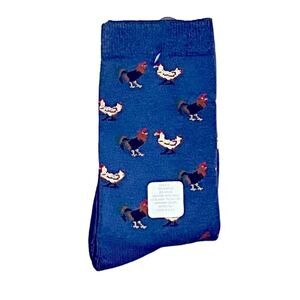 Chicken Blue Novelty Dress Socks, Men’s Size M, NWT